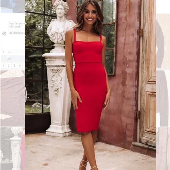 Hello Molly Red Bodycon Dress - Picture 2 of 7
